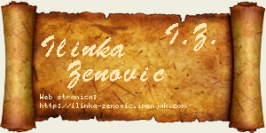 Ilinka Zenović vizit kartica